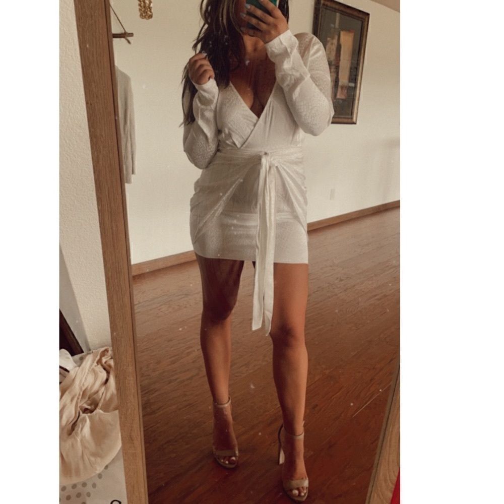Ronny kobo white wrap dress